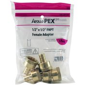 Apollo Pex 1/2 in. Brass PEX Barb x 1/2 in. Female Pipe Thread Adapter (5-Pack), 5PK APXFA12125PK